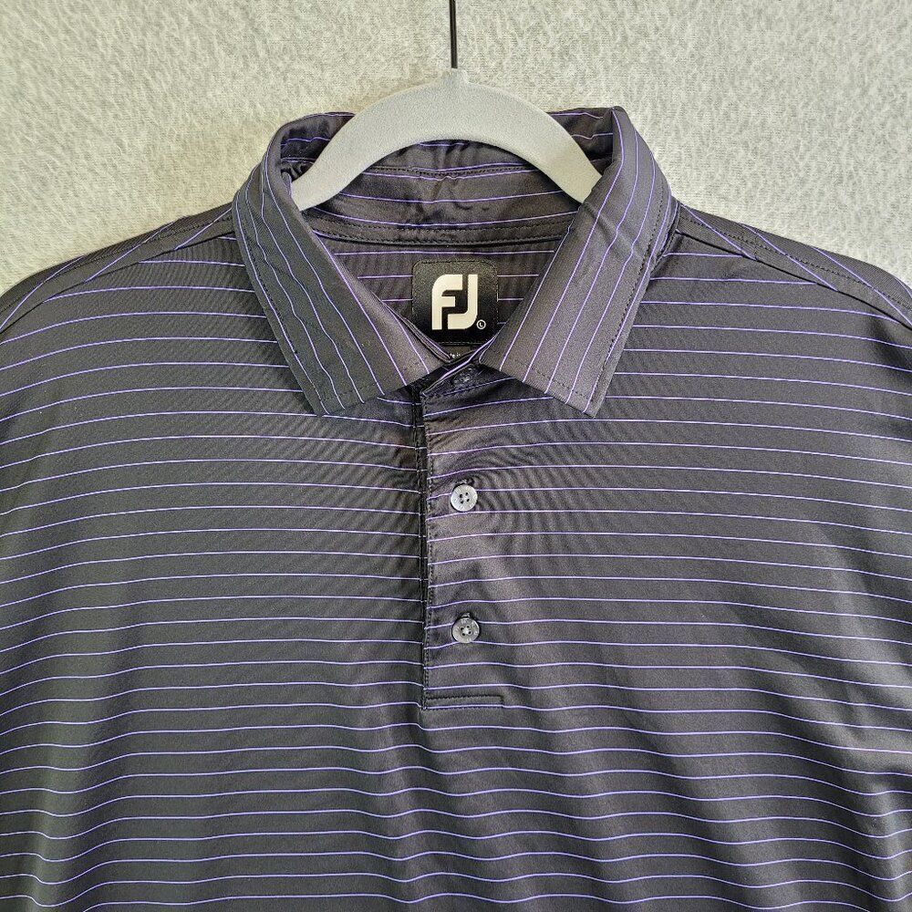 FootJoy Men's Polo in Purple and Gray Stripes